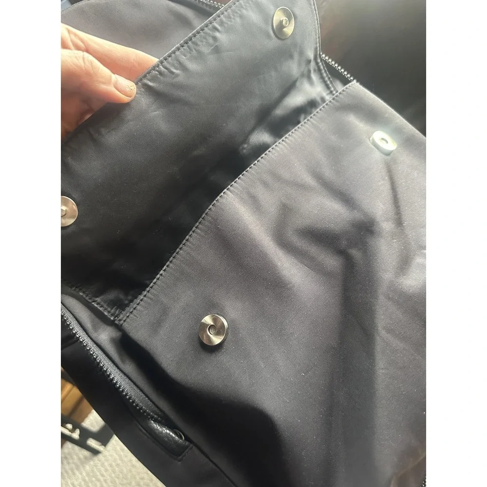 Calvin Klein Backpack Unisex Black Faux Leather Nylon Travel Laptop Bag